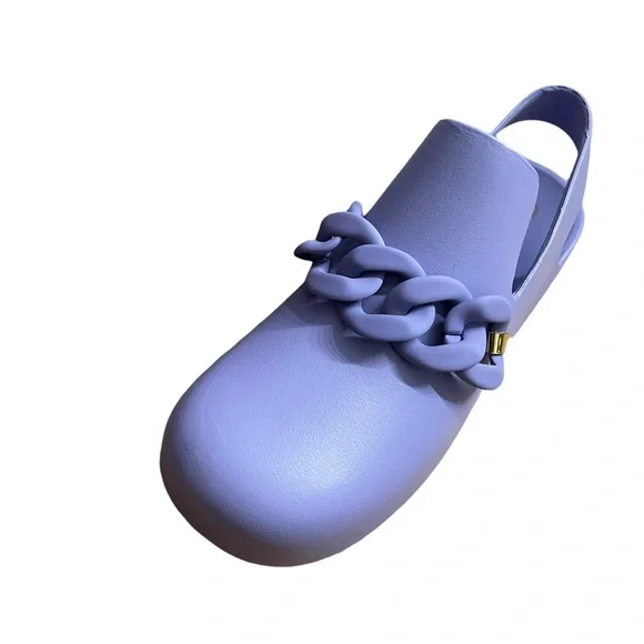 YOKI PURPLE HARRET CHAIN ACCENT SLING CLOGS - Picture 8 of 8